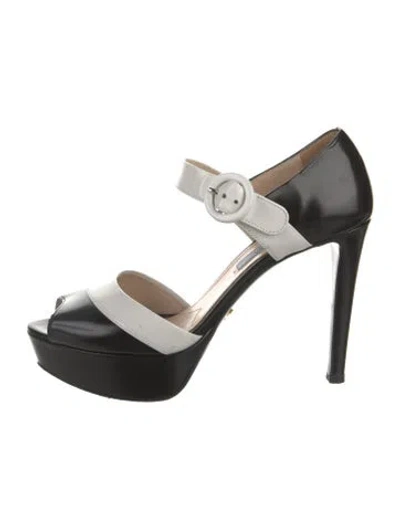 Pre-owned Prada Leather Colorblock Pattern D'orsay Pumps In Multi