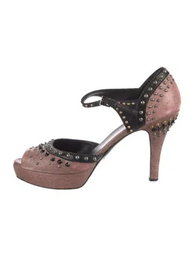 Pre-owned Prada Leather Colorblock Pattern D'orsay Pumps In Multi