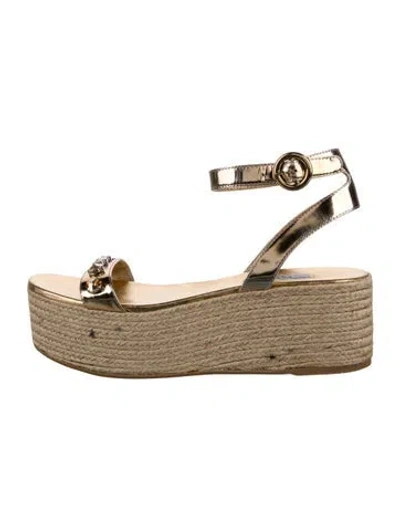 Pre-owned Prada Leather Colorblock Pattern Espadrilles