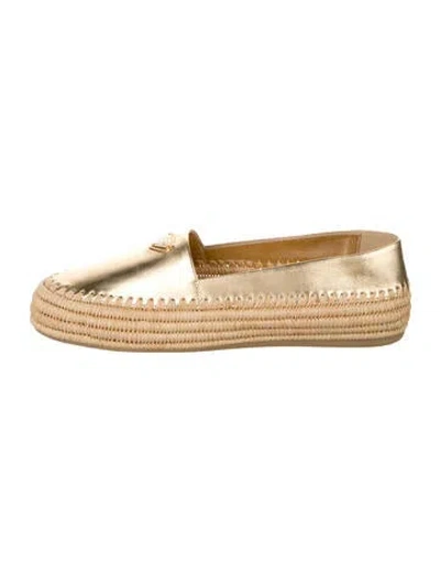Pre-owned Prada Leather Colorblock Pattern Espadrilles