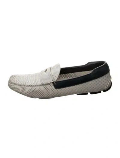 Pre-owned Prada Leather Colorblock Pattern Loafers In Multi