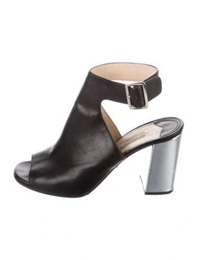 Pre-owned Prada Leather Colorblock Pattern Slingback Pumps In Multi