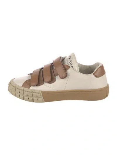 Pre-owned Prada Leather Colorblock Pattern Sneakers In Brown