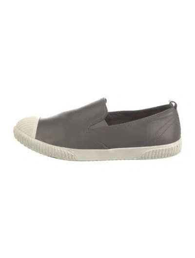 Pre-owned Prada Leather Colorblock Pattern Sneakers In Gray