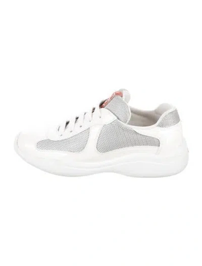 Pre-owned Prada Leather Colorblock Pattern Sneakers In Multi