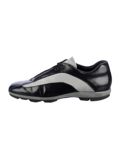 Pre-owned Prada Leather Colorblock Pattern Sneakers In Multi