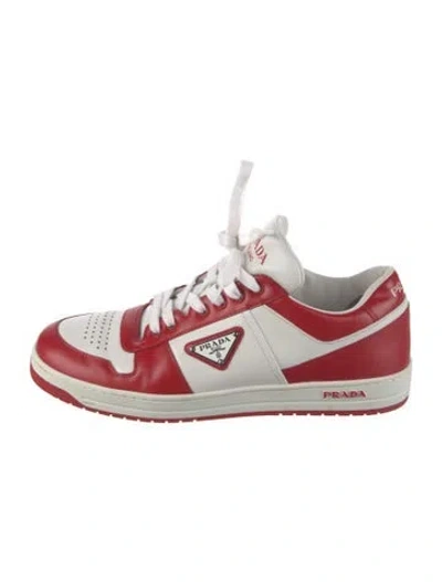 Pre-owned Prada Leather Colorblock Pattern Sneakers In Multi