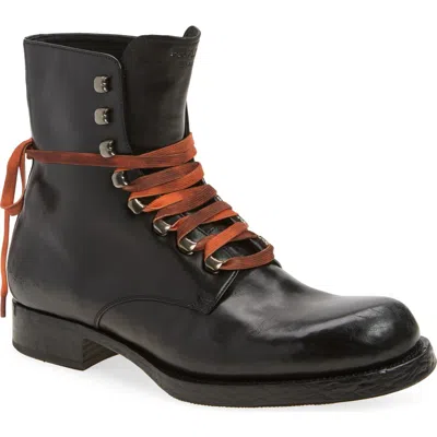 Prada Leather Combat Boot In Purple