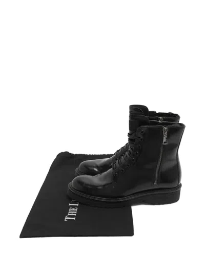 Pre-owned Prada Leather Combat Boots In Black