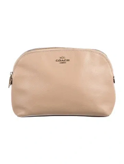 Pre-owned Prada Leather Cosmetic Pouch In Neutral