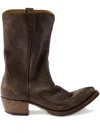 Prada Leather Cowboy Boots In Brown