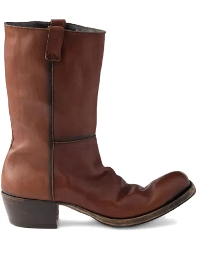 Prada Cowboystiefel Aus Leder In Multi
