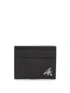 Prada Leather Credit Card Holder In Black