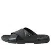 Prada Triangle Logo Criss-cross Sandals In Black