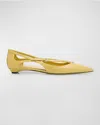 Prada Satin Ballerina Flats In Polline