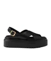 Prada Sandalen Aus Leder Mit Gekreuztem Band In Black