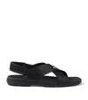 Prada Wide-strap Sandals With Secure Back Strap In Black
