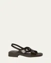 Prada Leather Crisscross Slingback Sandals