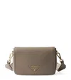 Prada Leather Shoulder Bag In Grey