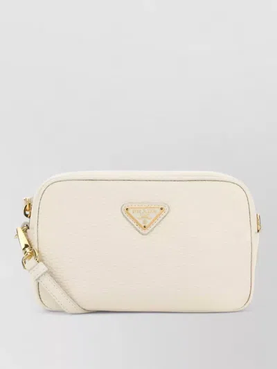 Prada Leather Crossbody Bag Adjustable Strap In Neutral