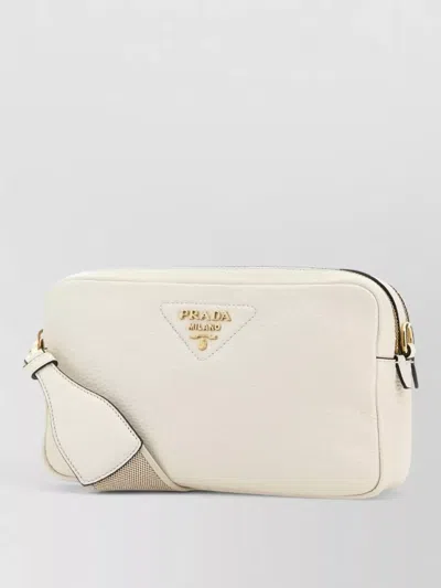 Prada White Logo Small Shoulder Bag