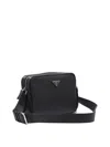 Prada Leather Crossbody Bag In Black