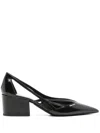 Prada Leather Cutout Block-heel Pumps In Animal Print