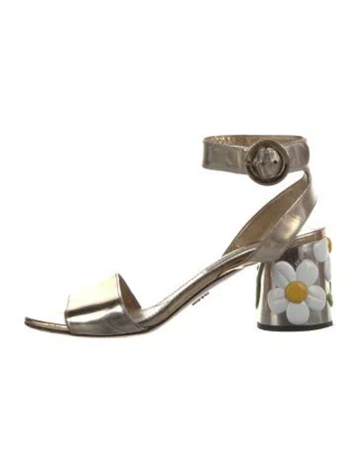 Pre-owned Prada Leather Cutout Accent Sandals
