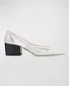 Prada Leather Cutout Block-heel Pumps In White