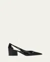 Prada Leather Cutout Block-heel Pumps In Animal Print
