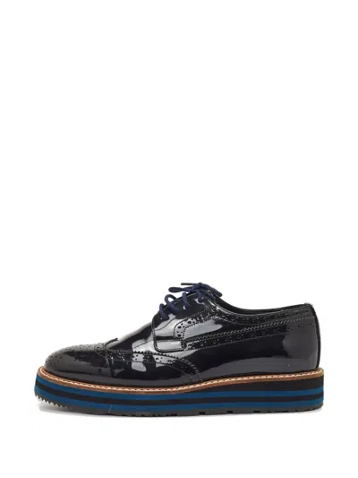 Pre-owned Prada Leather Deby Shoes In Black