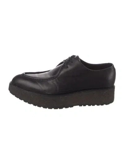 Pre-owned Prada Leather Derby Shoes In Black