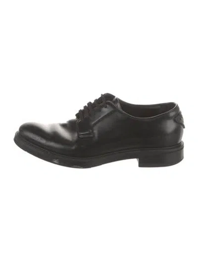 Pre-owned Prada Leather Derby Shoes In Black