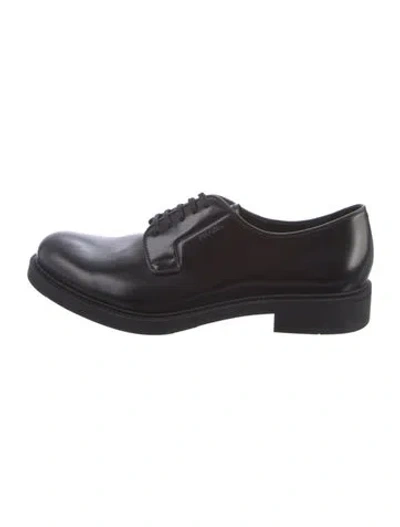 Pre-owned Prada Leather Derby Shoes In Black