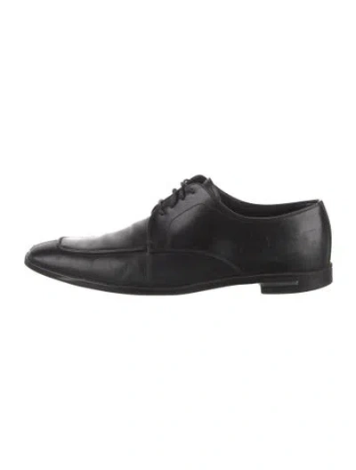 Pre-owned Prada Leather Derby Shoes In Black