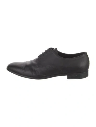 Pre-owned Prada Leather Derby Shoes In Black