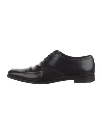 Pre-owned Prada Leather Derby Shoes In Black