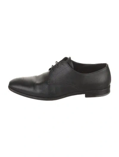 Pre-owned Prada Leather Derby Shoes In Black