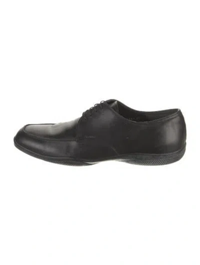 Pre-owned Prada Leather Derby Shoes In Black