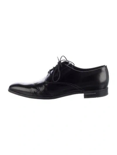 Pre-owned Prada Leather Derby Shoes In Black