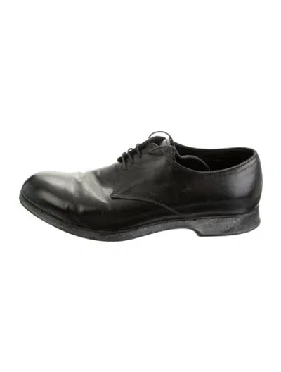 Pre-owned Prada Leather Derby Shoes In Black
