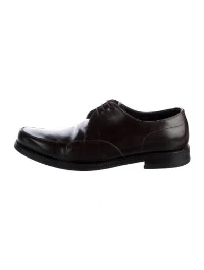Pre-owned Prada Leather Derby Shoes In Brown