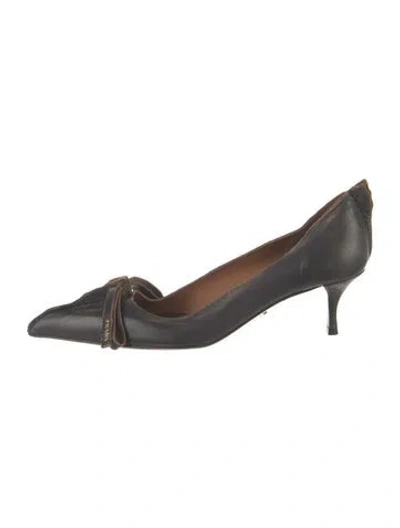 Pre-owned Prada Leather D'orsay Pumps In Black