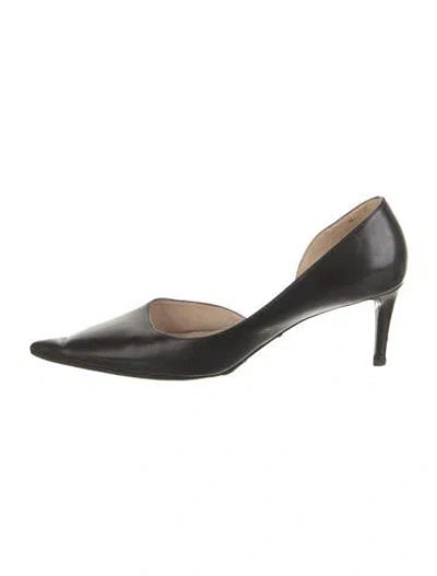 Pre-owned Prada Leather D'orsay Pumps In Black