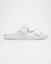 Prada Leather Double-grip Slide Sandals In Bianco