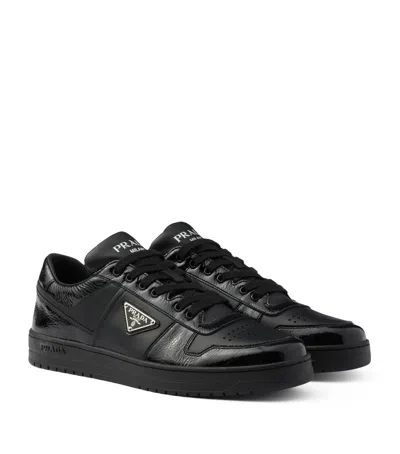 Prada Autry White Leather Medalist Sneakers In Black
