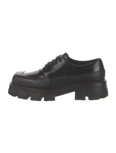 Pre-owned Prada Leather Dress Loafers In Black