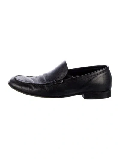 Pre-owned Prada Leather Dress Loafers In Black