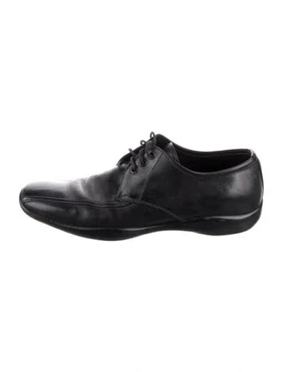 Pre-owned Prada Leather Dress Loafers In Black