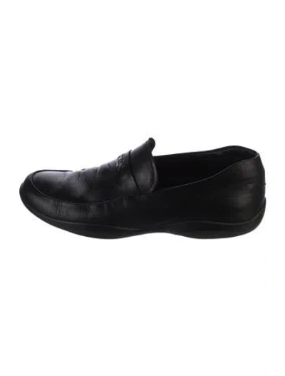 Pre-owned Prada Leather Dress Loafers In Black